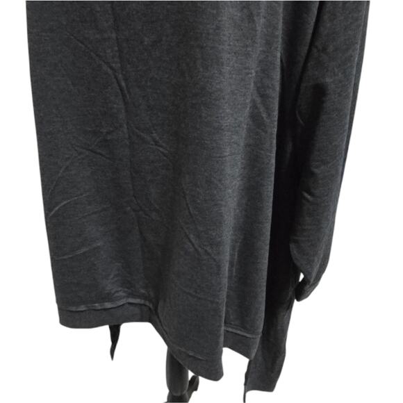 Sweatshirt Project Cozy Gray High Low Button-Shoulder Top Tunic Plus Size 2X New - Picture 2 of 8